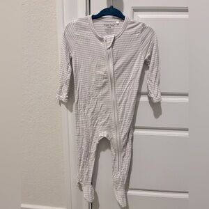 Angel Dear Bamboo footed sleeper onesie Lavender stripes